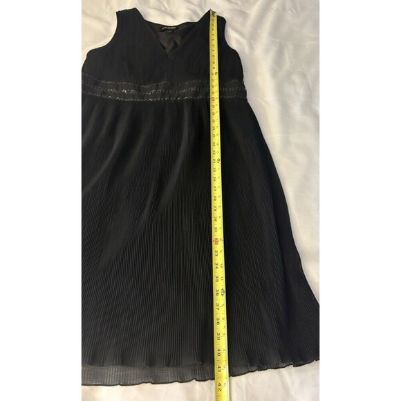 LANE BRYANT Pleated Sleeveless Black Midi Dress Women 16 Sequins Event Formal - Picture 10 of 12
